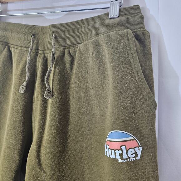 Hurley Sweatpants Mens Medium Green Jogger Drawstring Outdoors Hiking Logo Gym - Picture 3 of 12
